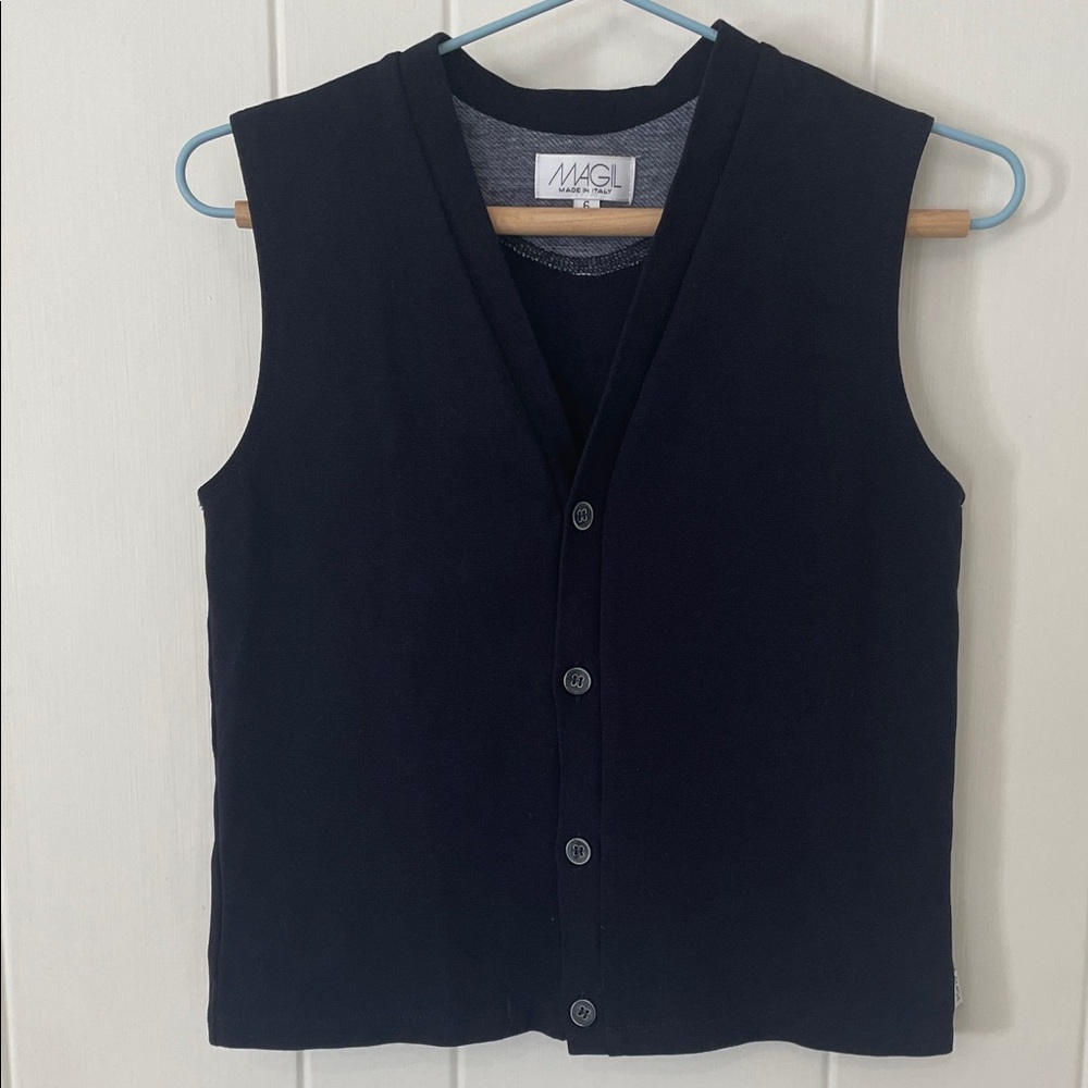 Magil Kids Navy Blue Button-Front Vest